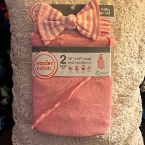 BRAND NEW Baby Girl Wrap and Headband Set